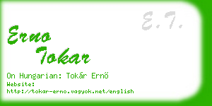 erno tokar business card